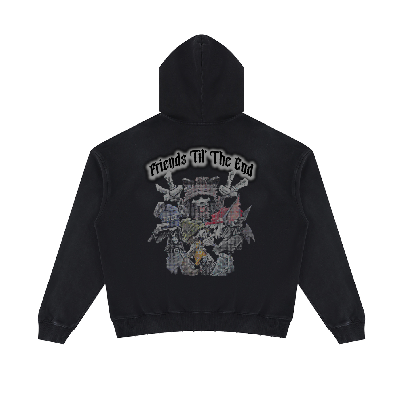Unisex Mineral Wash Distressed Hoodie