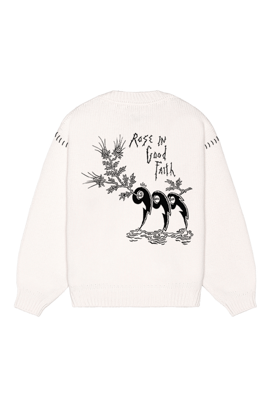 5 GAUGE KNIT CREWNECK - 5 GAUGE KNIT CREWNECK - ROSE IN GOOD FAITH