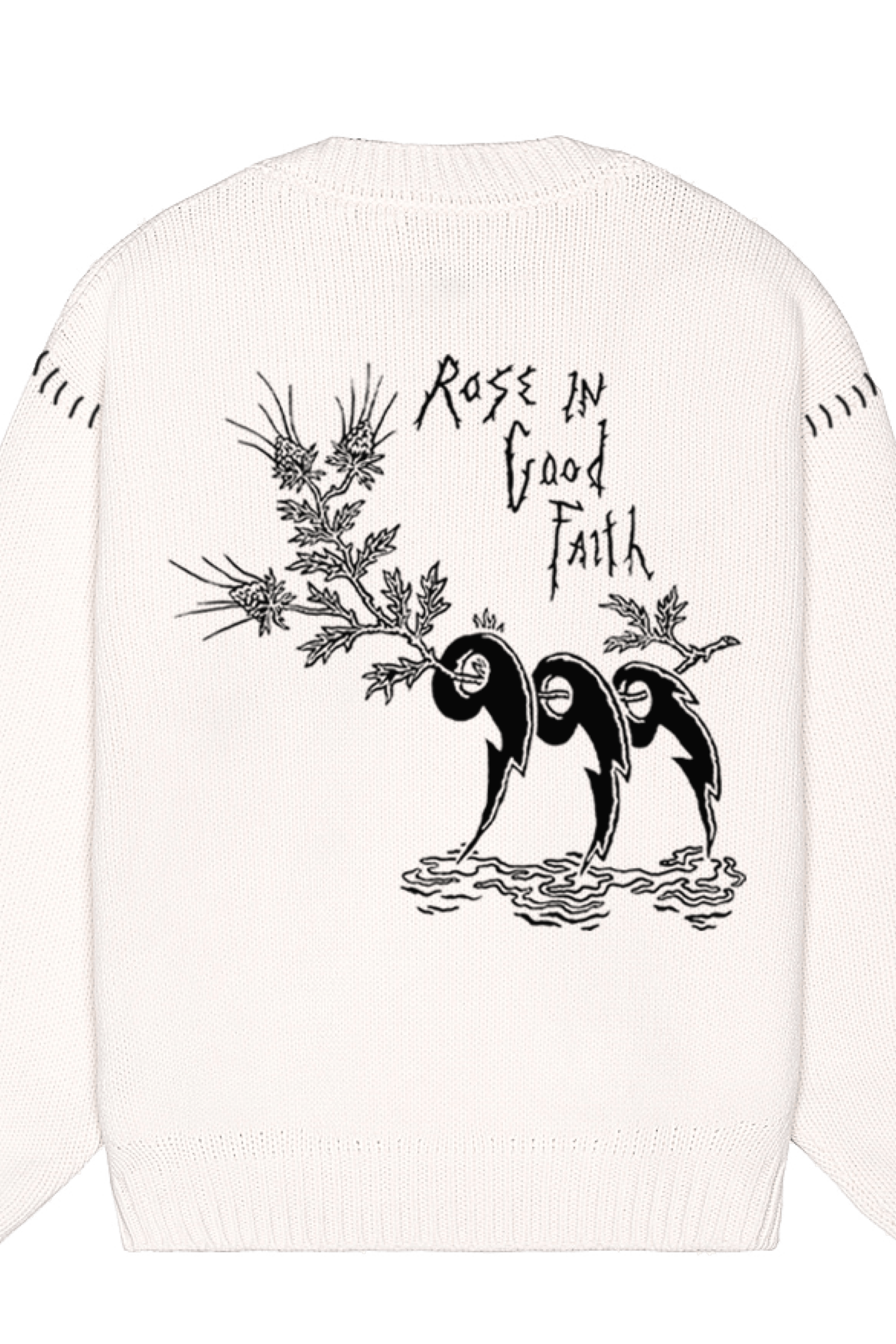 5 GAUGE KNIT CREWNECK - 5 GAUGE KNIT CREWNECK - ROSE IN GOOD FAITH