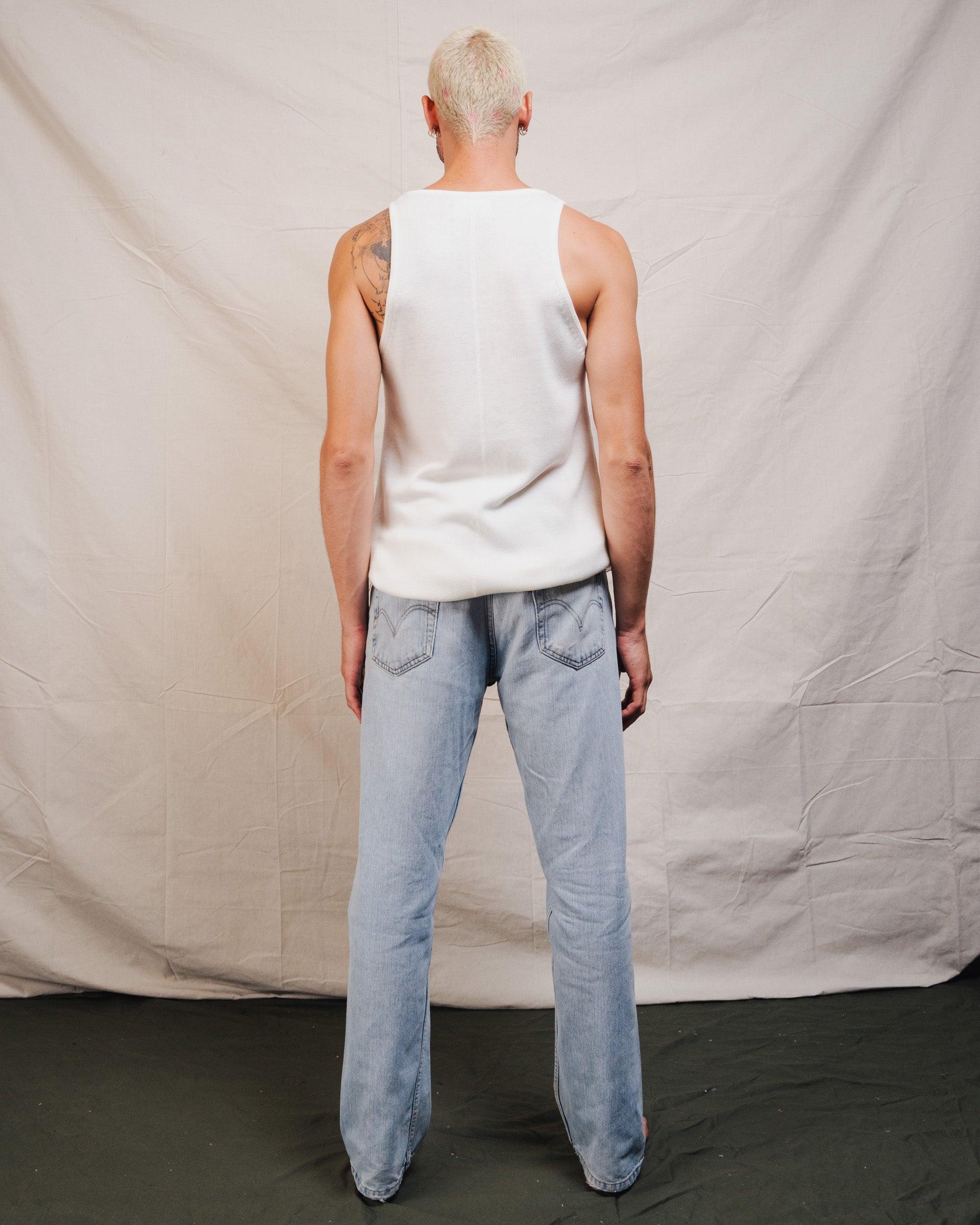 CASHMERE BLEND TANK TOP WHITE - CASHMERE BLEND TANK TOP WHITE - ROSE IN GOOD FAITH