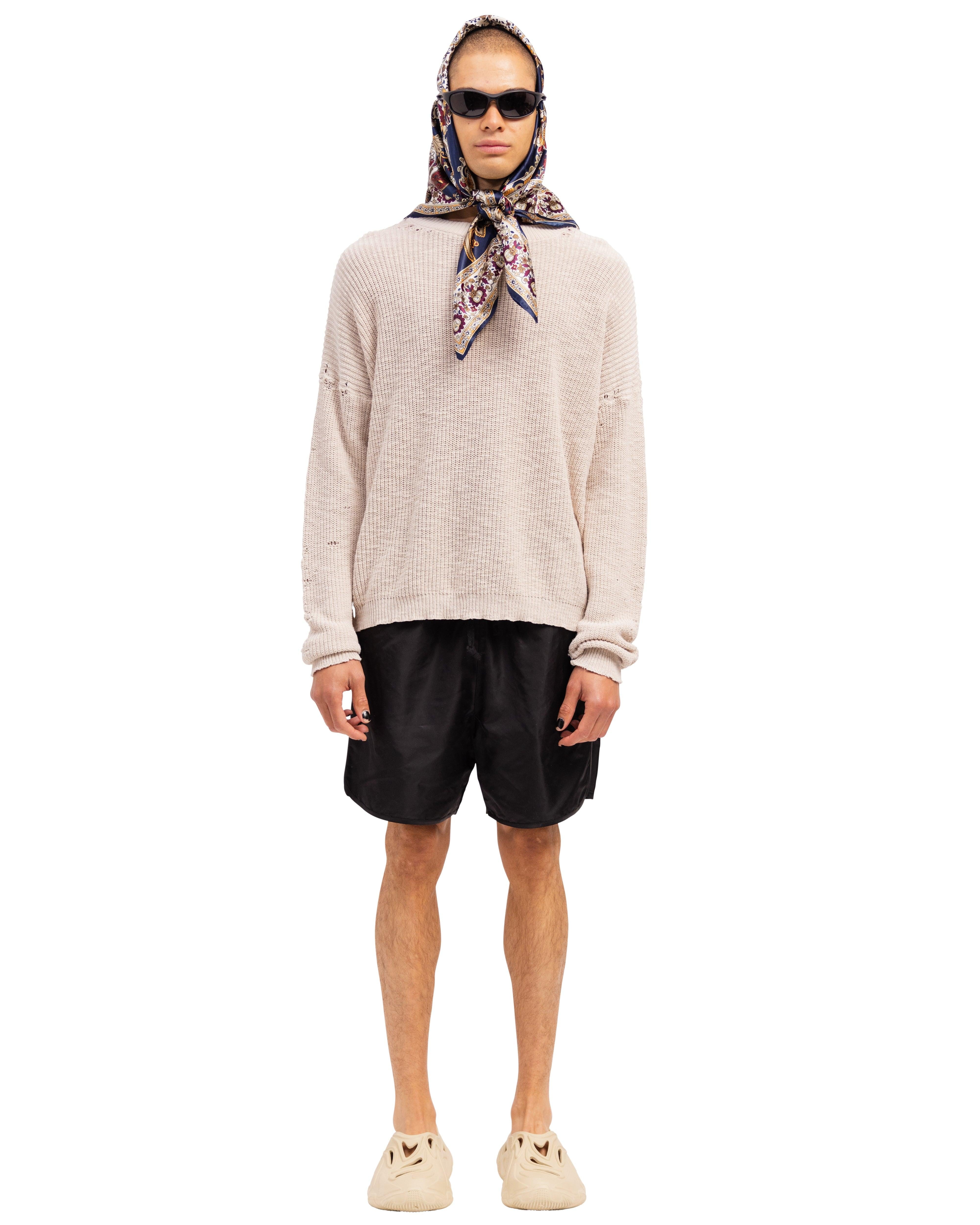 DESTROYED CREAME KNIT MEN - DESTROYED CREAME KNIT MEN - ROSE IN GOOD FAITH