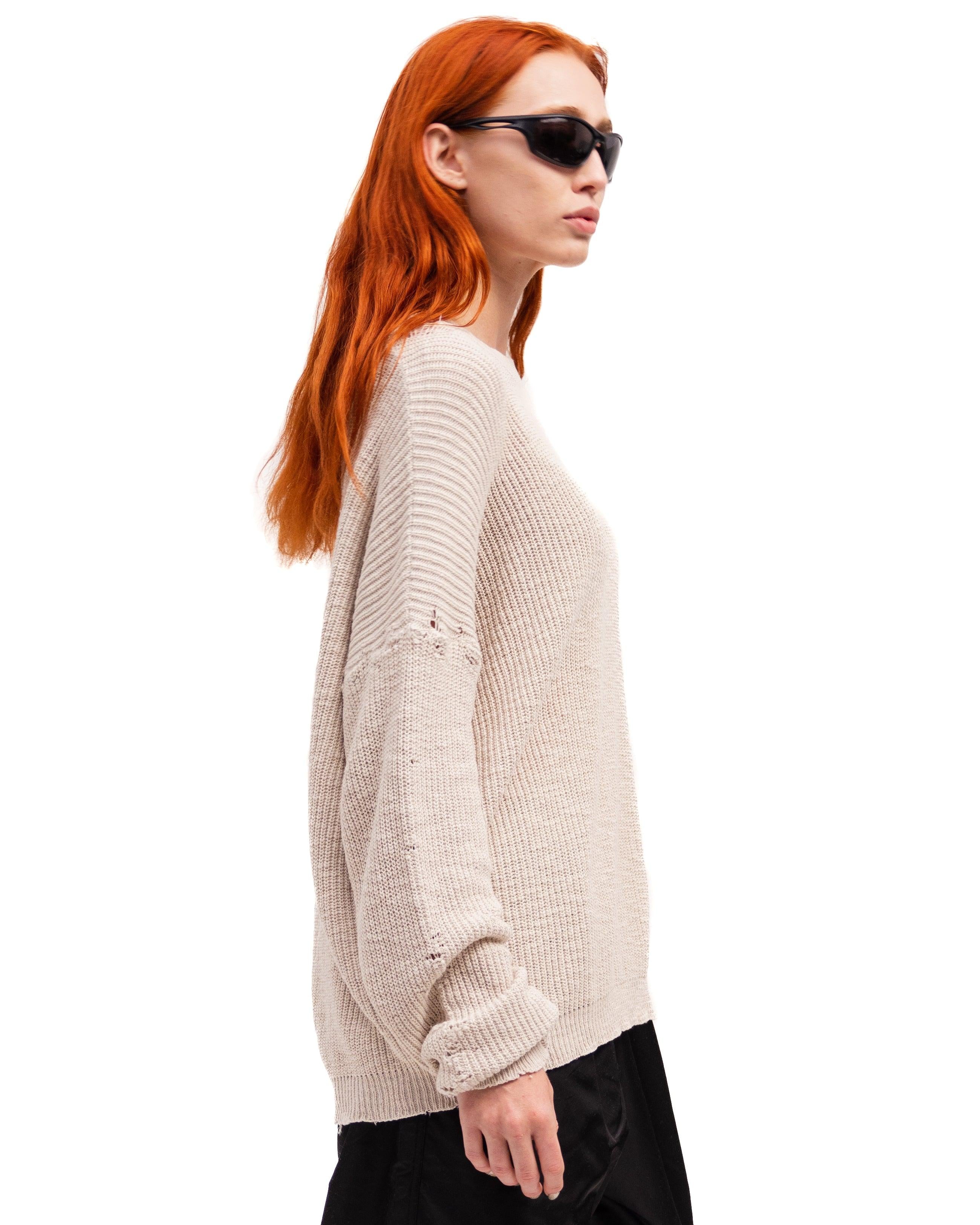DESTROYED CREAME KNIT - DESTROYED CREAME KNIT - ROSE IN GOOD FAITH