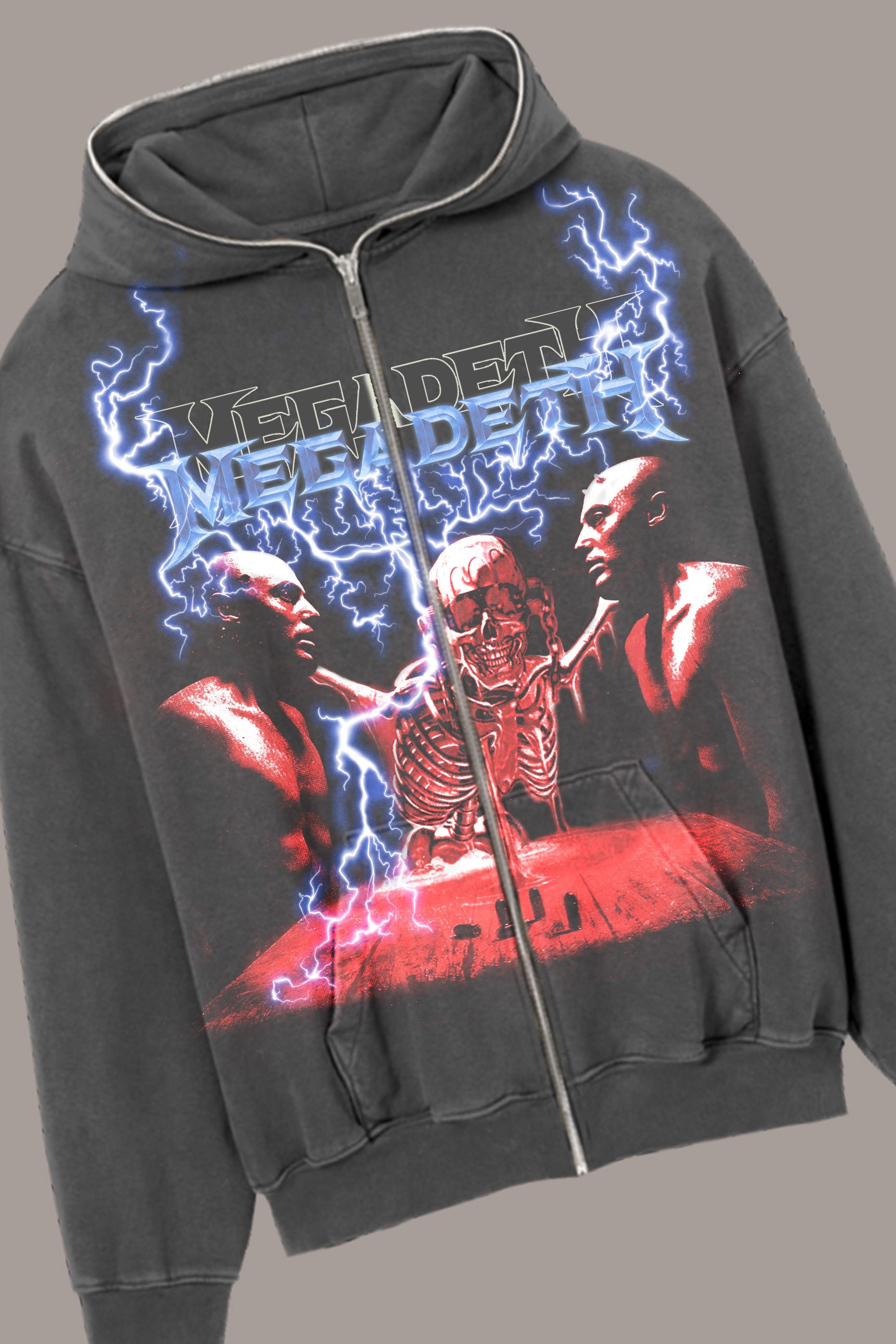 GALVANIZED FULL ZIP HOODIE - GALVANIZED FULL ZIP HOODIE - ROSE IN GOOD FAITH