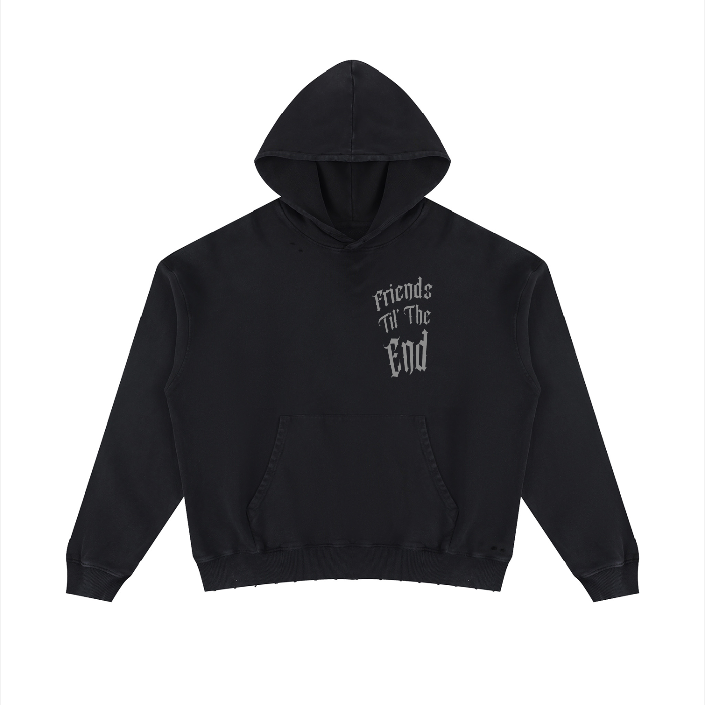 Unisex Mineral Wash Distressed Hoodie