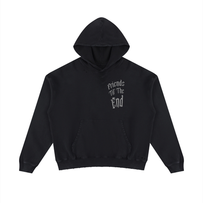 Unisex Mineral Wash Distressed Hoodie