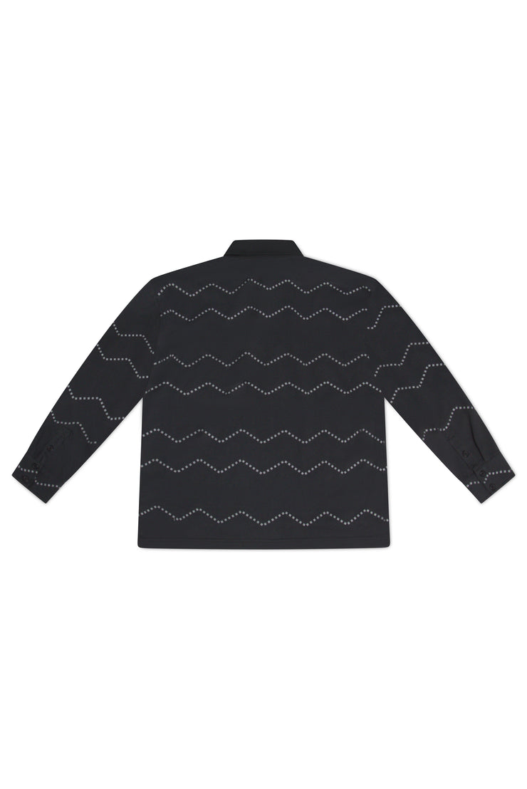 Stripe Black Rugby Polo