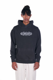 Faded Black Astrology Front Logo Hoodie