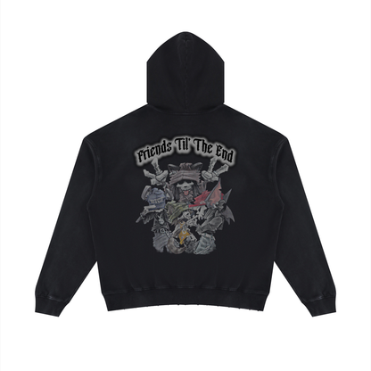 Unisex Mineral Wash Distressed Hoodie