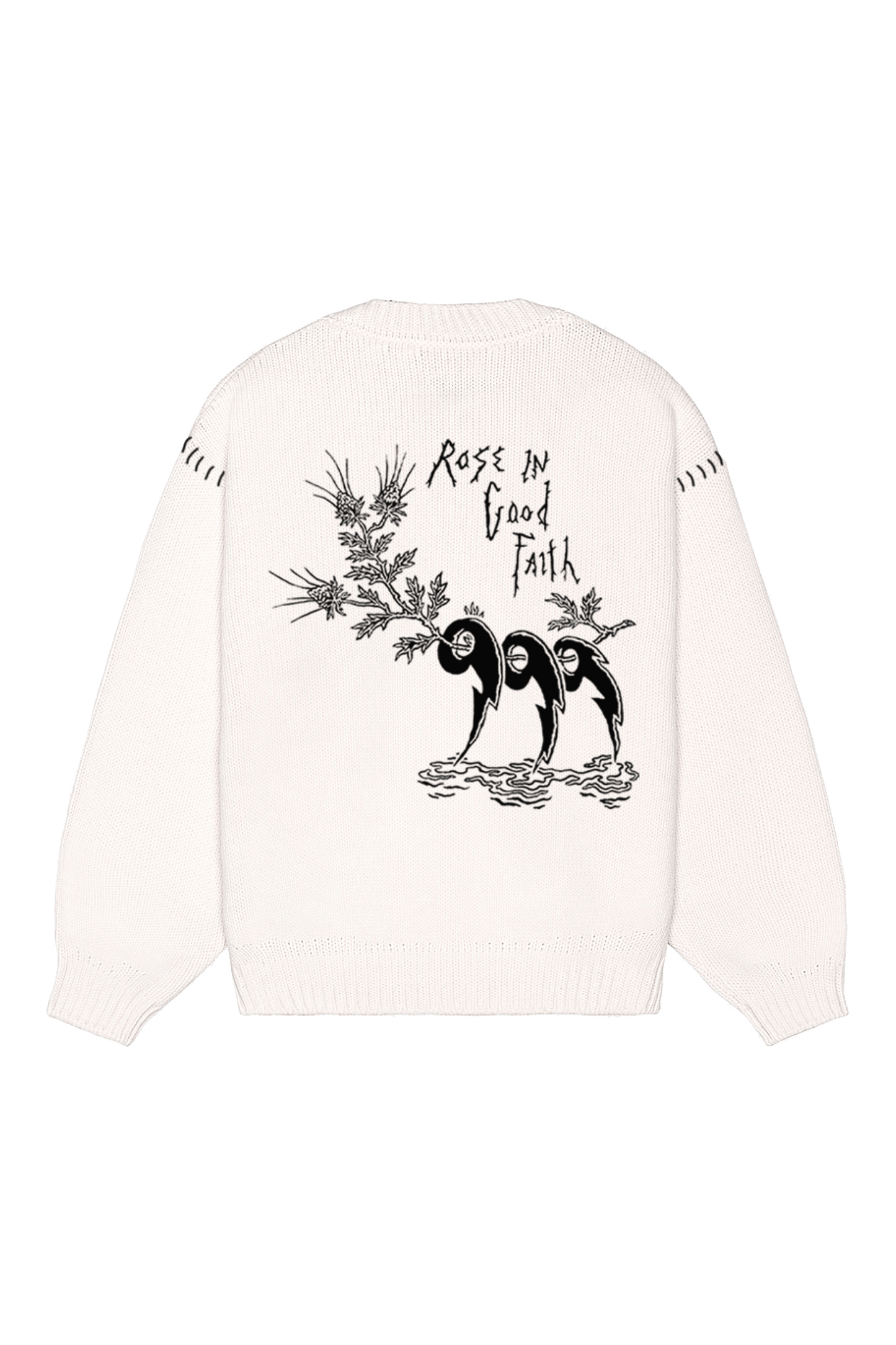 5 GAUGE KNIT CREWNECK - 5 GAUGE KNIT CREWNECK - ROSE IN GOOD FAITH