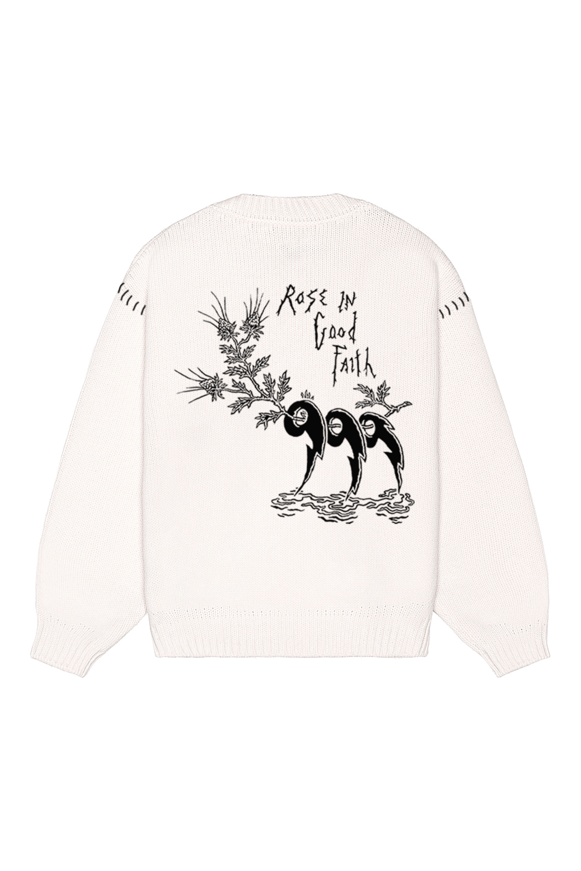 5 GAUGE KNIT CREWNECK - 5 GAUGE KNIT CREWNECK - ROSE IN GOOD FAITH