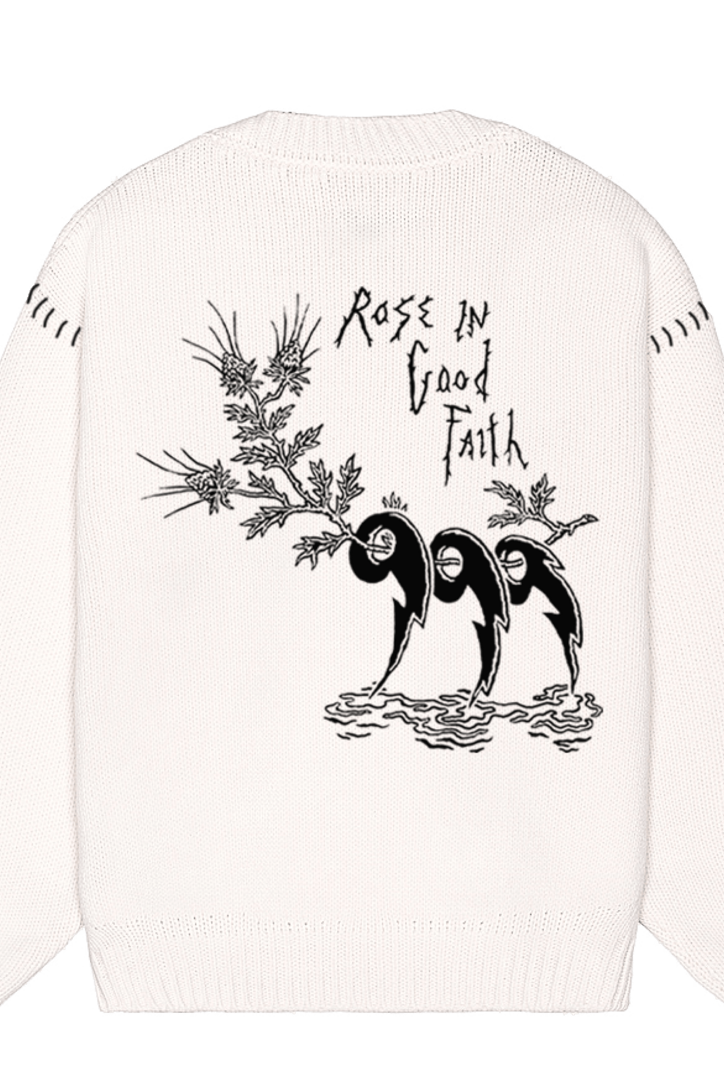 5 GAUGE KNIT CREWNECK - 5 GAUGE KNIT CREWNECK - ROSE IN GOOD FAITH