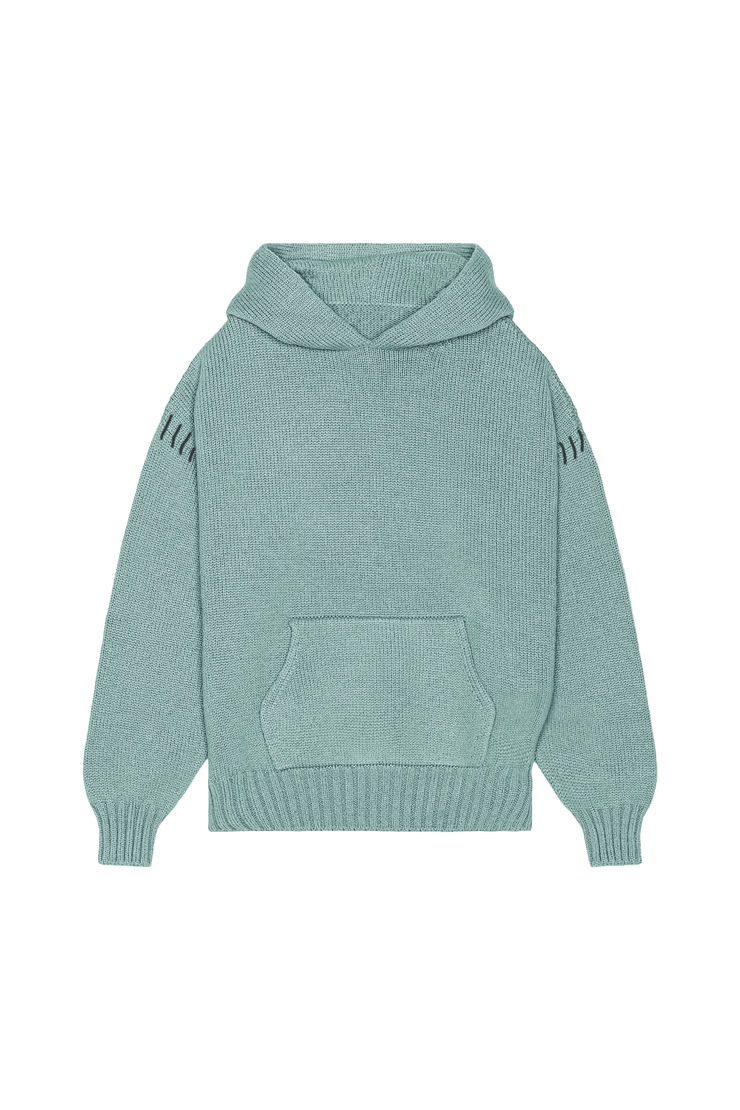 5 GAUGE KNIT HOODIE - 5 GAUGE KNIT HOODIE - ROSE IN GOOD FAITH