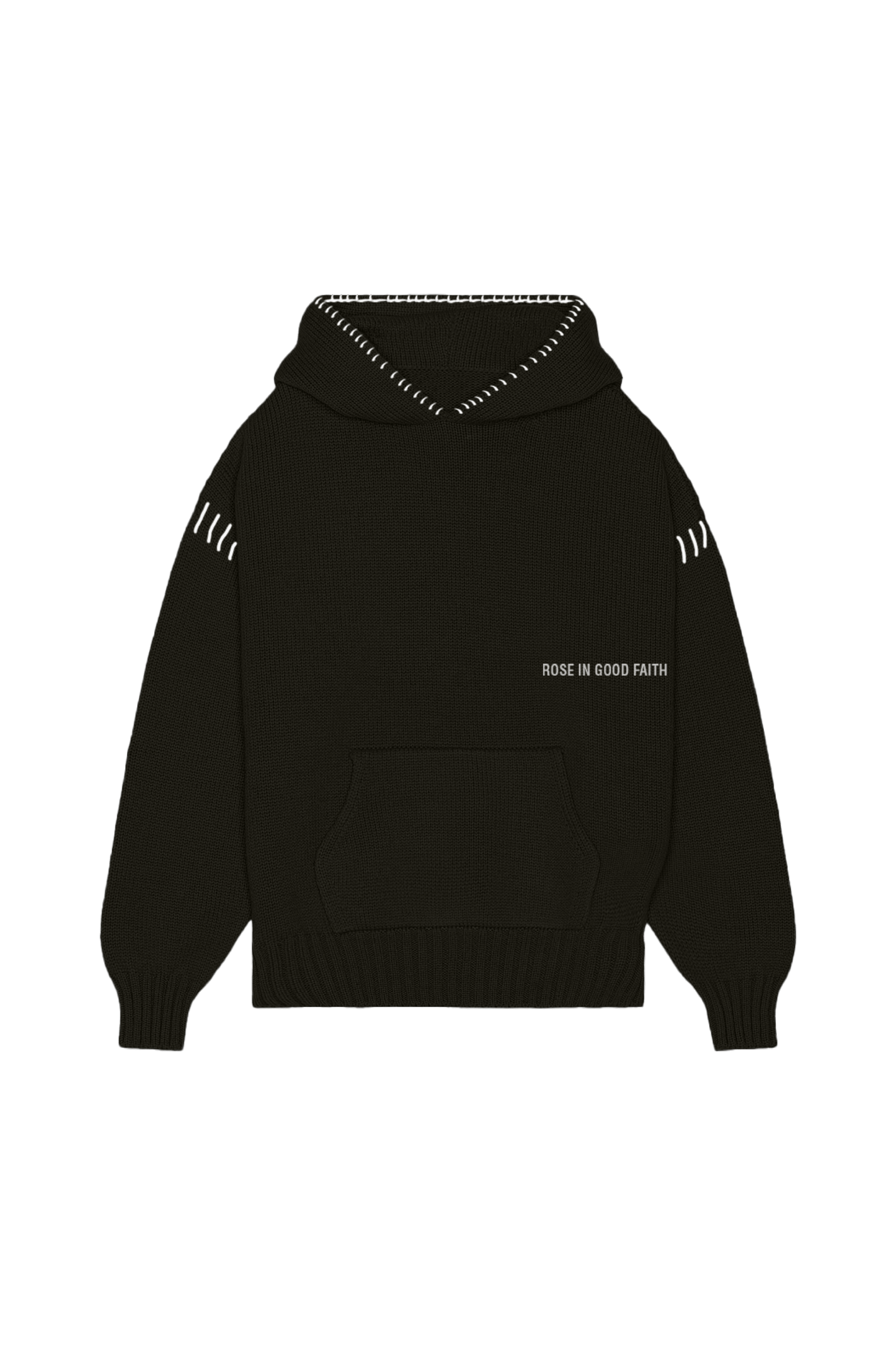 5 GAUGE KNIT HOODIE - 5 GAUGE KNIT HOODIE - ROSE IN GOOD FAITH