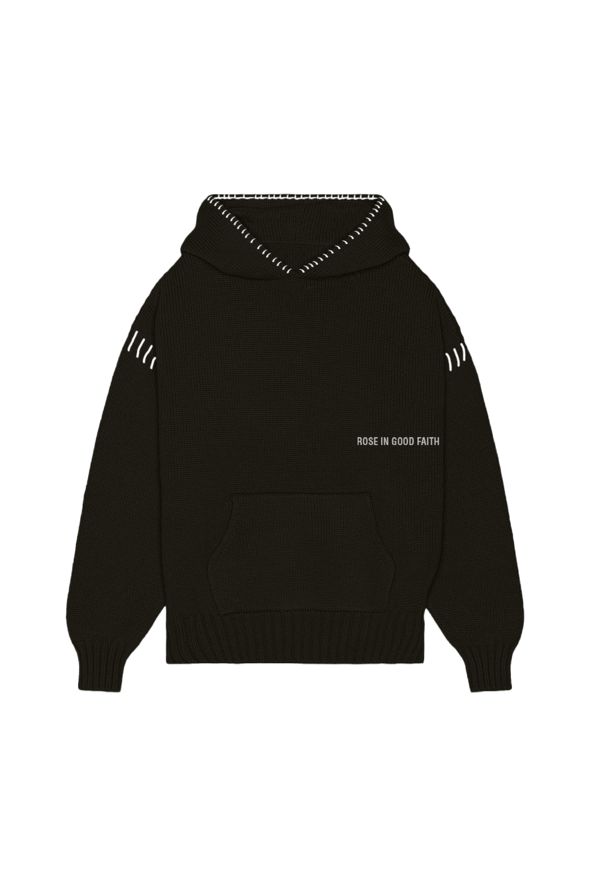 5 GAUGE KNIT HOODIE - 5 GAUGE KNIT HOODIE - ROSE IN GOOD FAITH