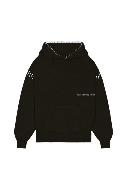 5 GAUGE KNIT HOODIE - 5 GAUGE KNIT HOODIE - ROSE IN GOOD FAITH