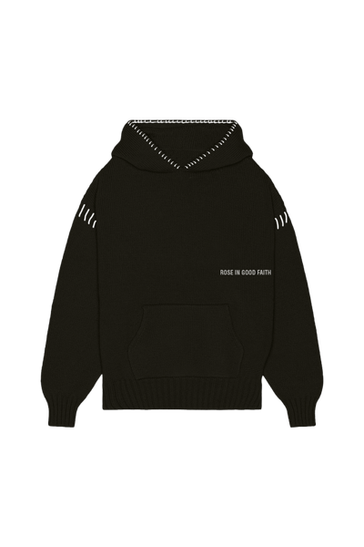 5 GAUGE KNIT HOODIE - 5 GAUGE KNIT HOODIE - ROSE IN GOOD FAITH