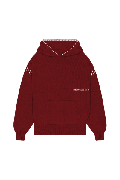 5 GAUGE KNIT HOODIE - 5 GAUGE KNIT HOODIE - ROSE IN GOOD FAITH