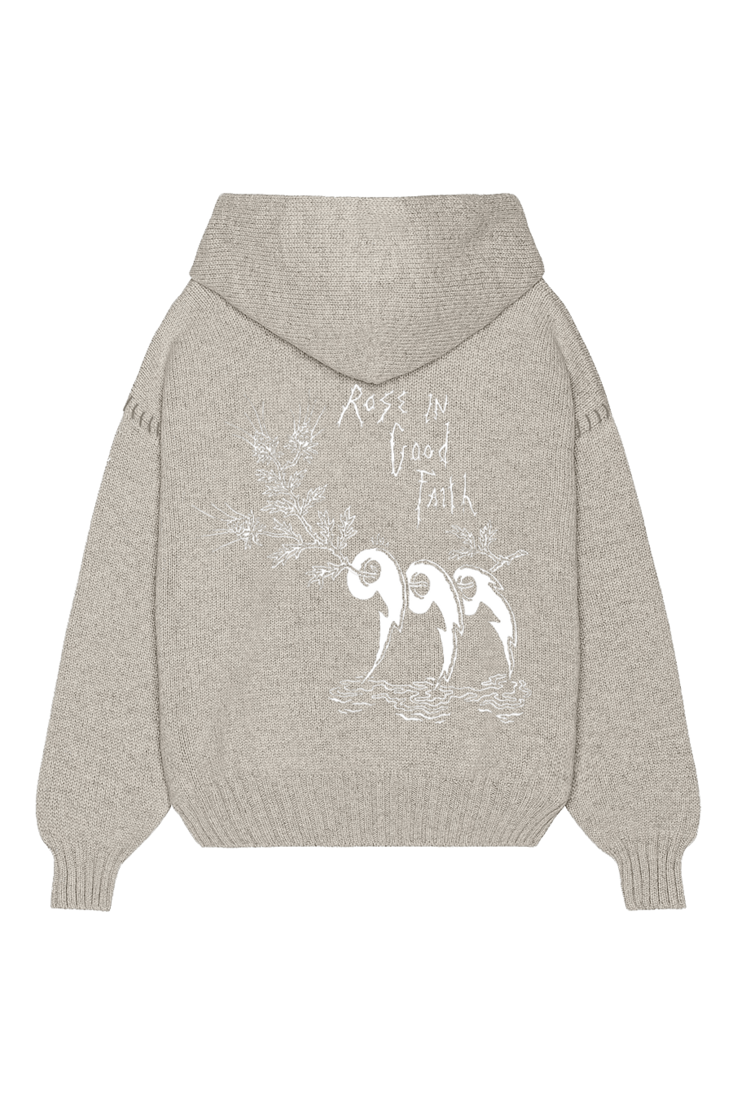 5 GAUGE KNIT HOODIE - 5 GAUGE KNIT HOODIE - ROSE IN GOOD FAITH