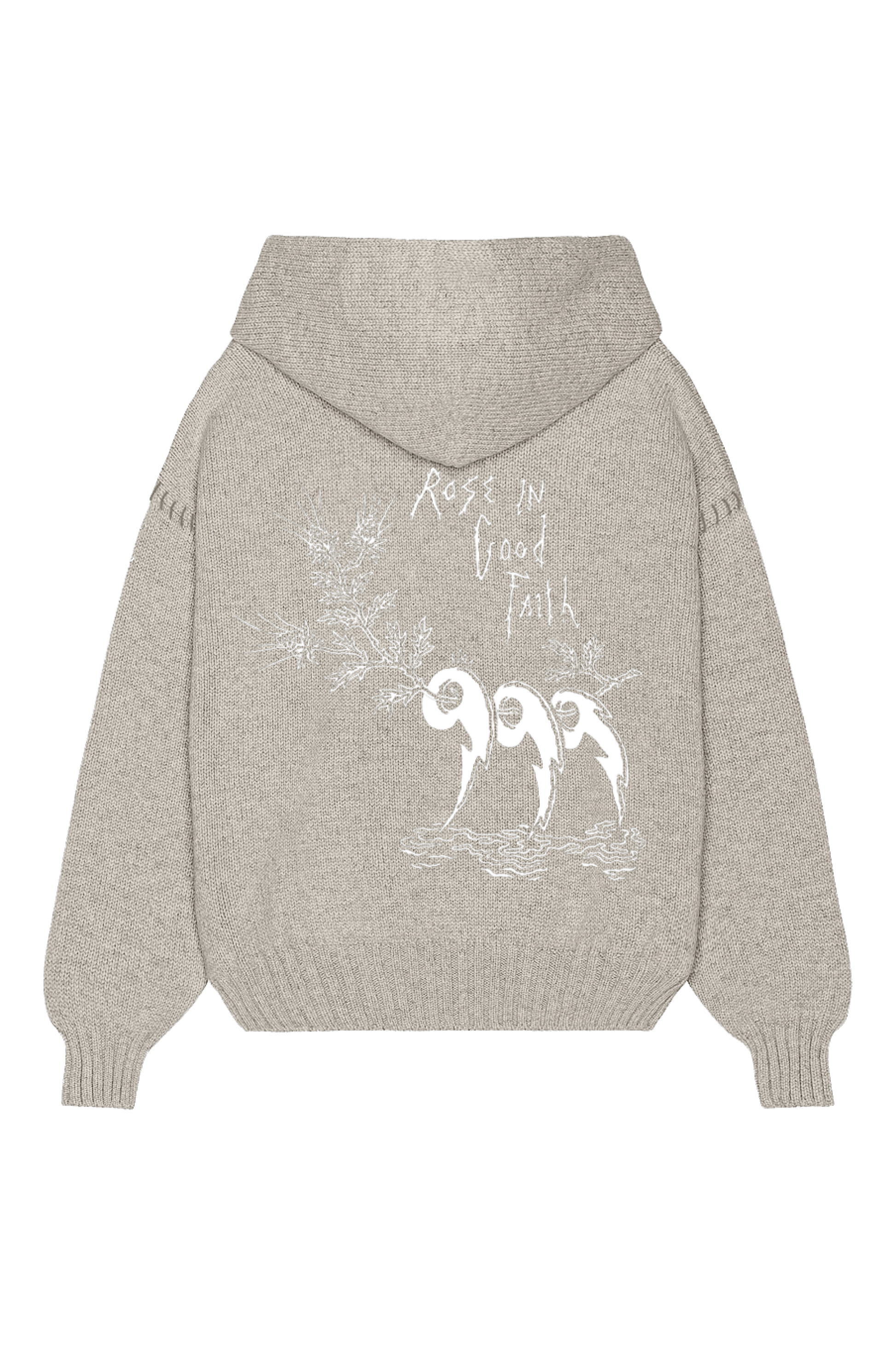 5 GAUGE KNIT HOODIE - 5 GAUGE KNIT HOODIE - ROSE IN GOOD FAITH