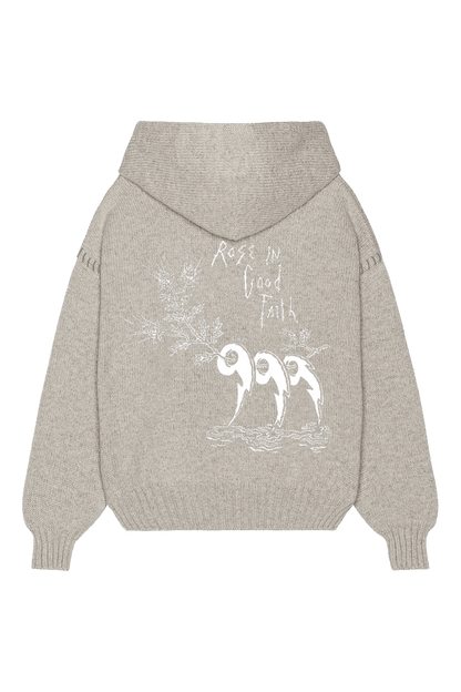 5 GAUGE KNIT HOODIE - 5 GAUGE KNIT HOODIE - ROSE IN GOOD FAITH
