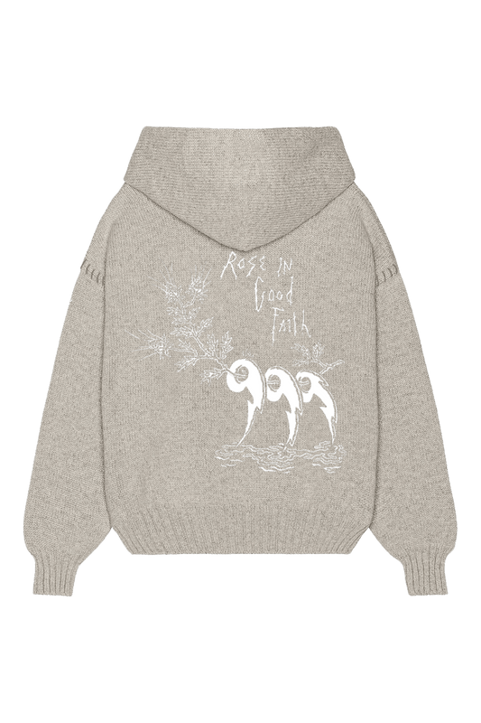 5 GAUGE KNIT HOODIE - 5 GAUGE KNIT HOODIE - ROSE IN GOOD FAITH