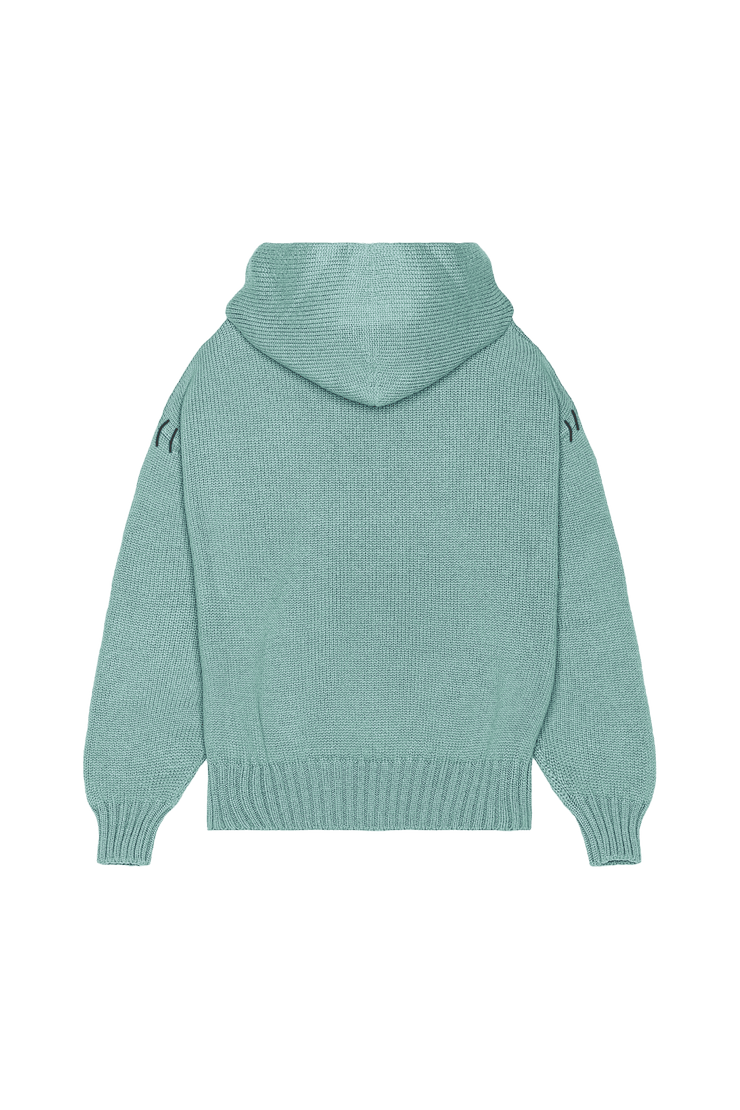 5 GAUGE KNIT HOODIE - 5 GAUGE KNIT HOODIE - ROSE IN GOOD FAITH