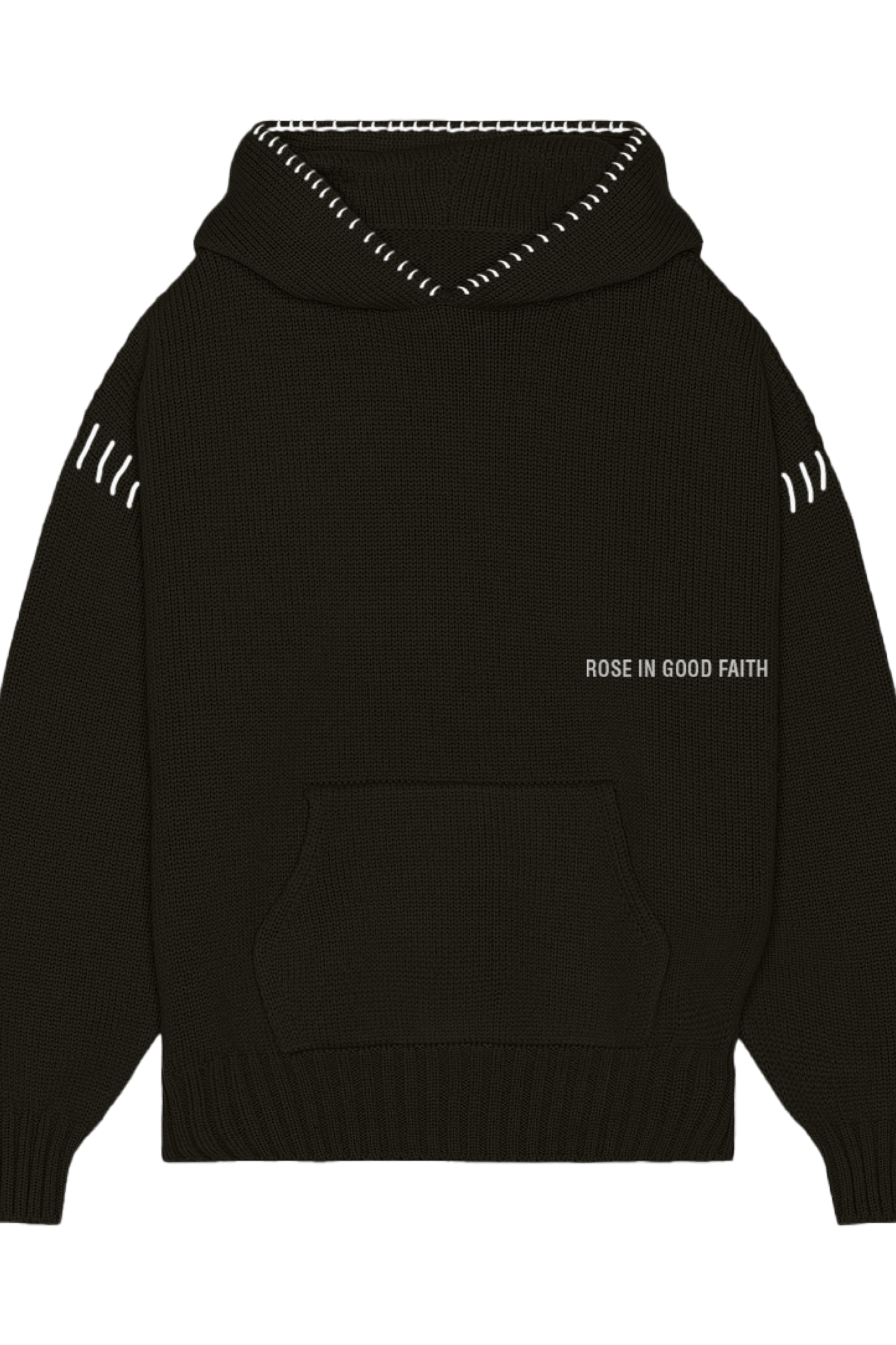 5 GAUGE KNIT HOODIE - 5 GAUGE KNIT HOODIE - ROSE IN GOOD FAITH