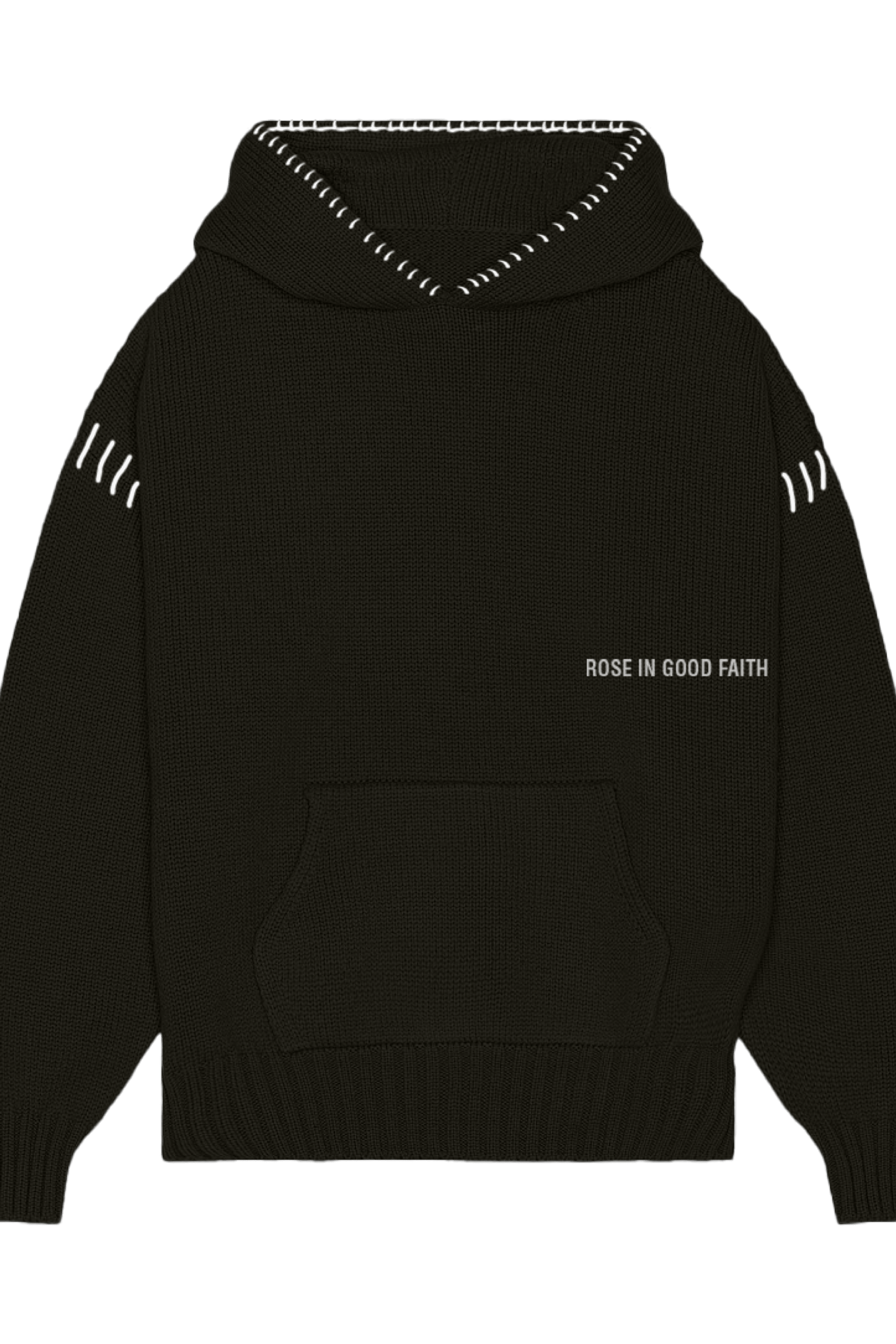 5 GAUGE KNIT HOODIE - 5 GAUGE KNIT HOODIE - ROSE IN GOOD FAITH