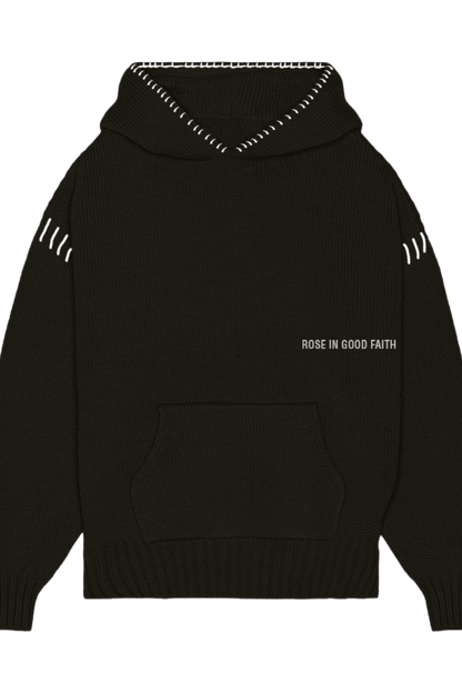 5 GAUGE KNIT HOODIE - 5 GAUGE KNIT HOODIE - ROSE IN GOOD FAITH