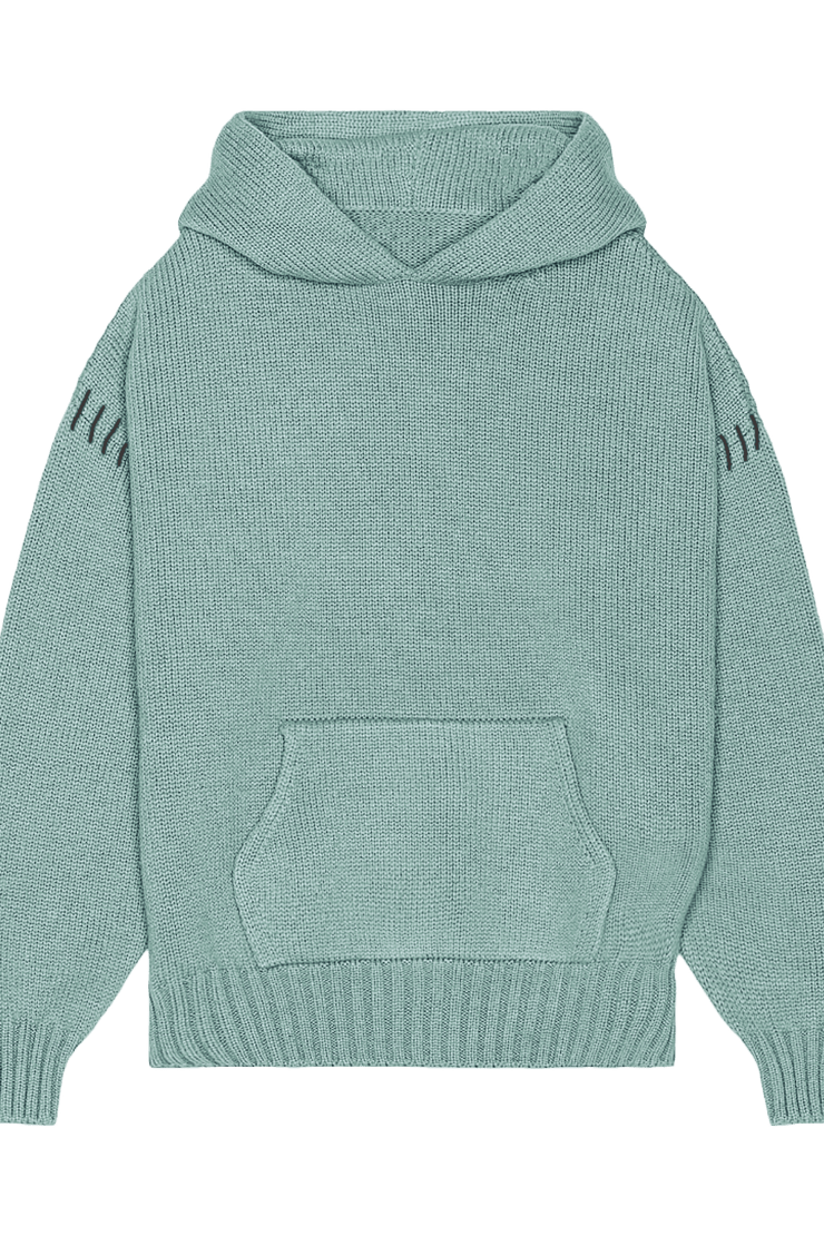 5 GAUGE KNIT HOODIE - 5 GAUGE KNIT HOODIE - ROSE IN GOOD FAITH