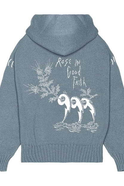5 GAUGE KNIT HOODIE - 5 GAUGE KNIT HOODIE - ROSE IN GOOD FAITH