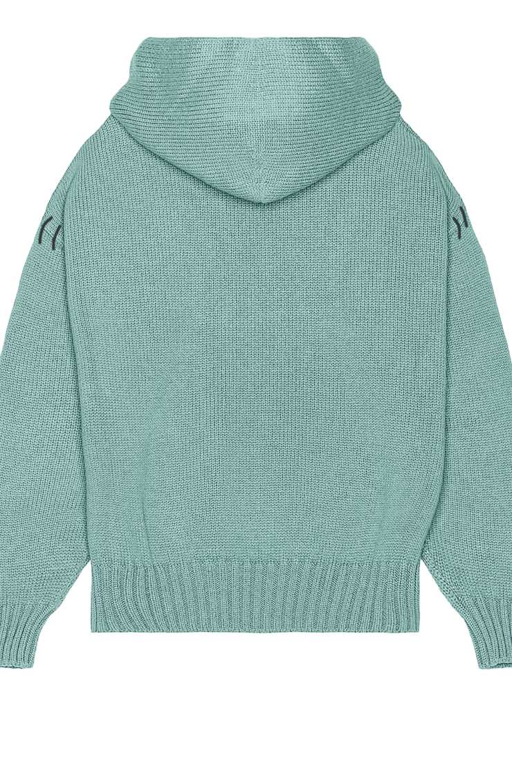 5 GAUGE KNIT HOODIE - 5 GAUGE KNIT HOODIE - ROSE IN GOOD FAITH