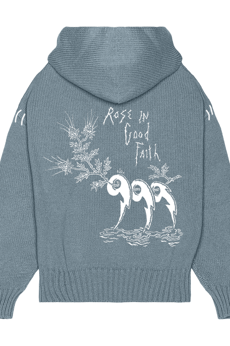 5 GAUGE KNIT HOODIE - 5 GAUGE KNIT HOODIE - ROSE IN GOOD FAITH