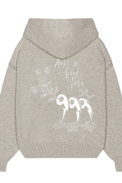 5 GAUGE KNIT HOODIE - 5 GAUGE KNIT HOODIE - ROSE IN GOOD FAITH