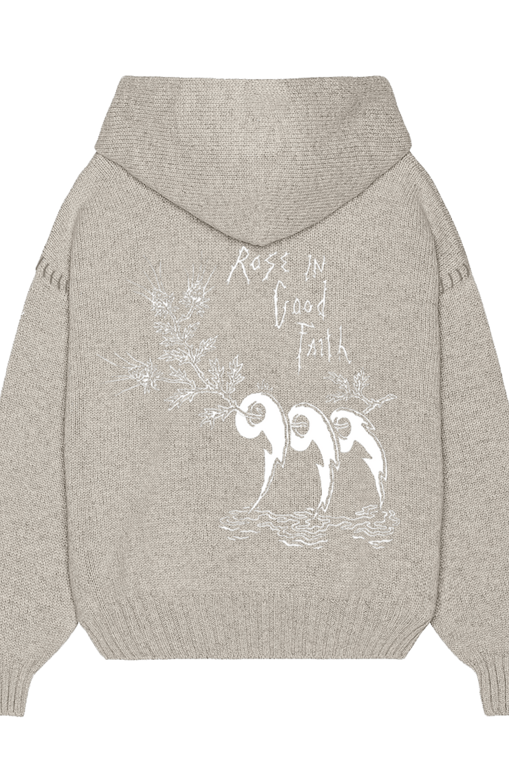 5 GAUGE KNIT HOODIE - 5 GAUGE KNIT HOODIE - ROSE IN GOOD FAITH
