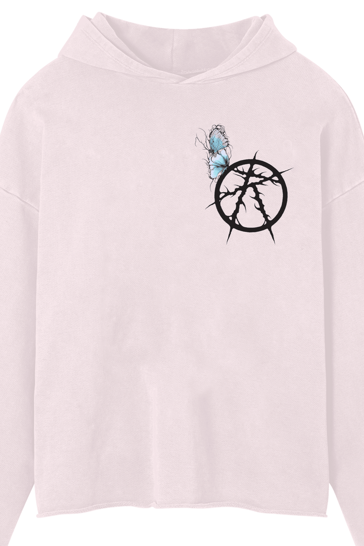 BLACK WATER RAW HOODIE PINK - BLACK WATER RAW HOODIE PINK - ROSE IN GOOD FAITH