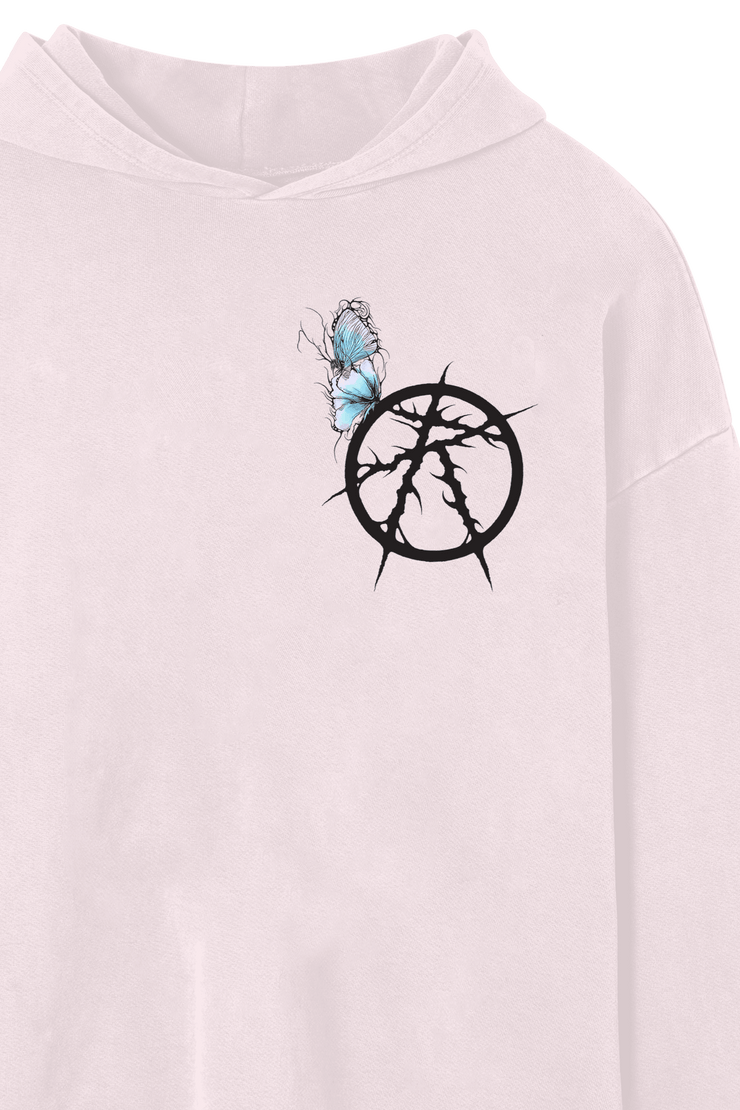BLACK WATER RAW HOODIE PINK - BLACK WATER RAW HOODIE PINK - ROSE IN GOOD FAITH