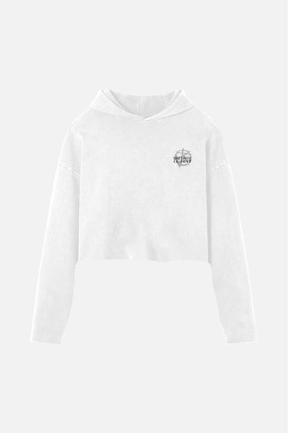 BURNING SKY CROPPED RAW HOODIE - BURNING SKY CROPPED RAW HOODIE - ROSE IN GOOD FAITH
