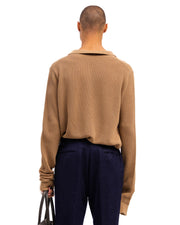 CASHMERE BLEND MESH POLO - CASHMERE BLEND MESH POLO - ROSE IN GOOD FAITH