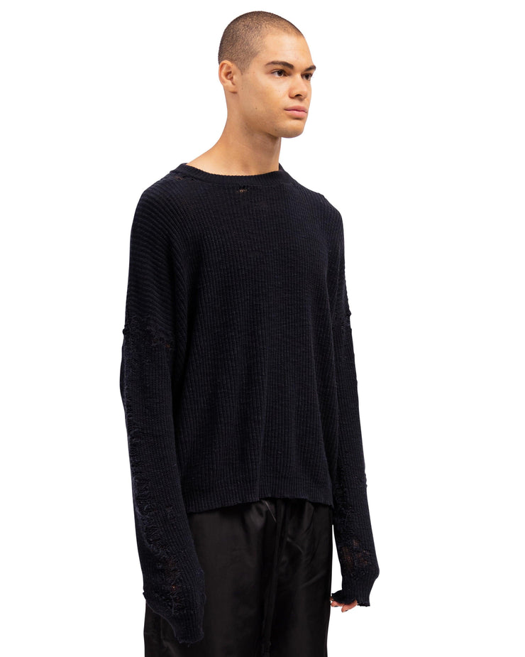 DESTROYED BLACK KNIT - DESTROYED BLACK KNIT - ROSE IN GOOD FAITH