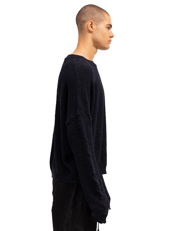 DESTROYED BLACK KNIT - DESTROYED BLACK KNIT - ROSE IN GOOD FAITH