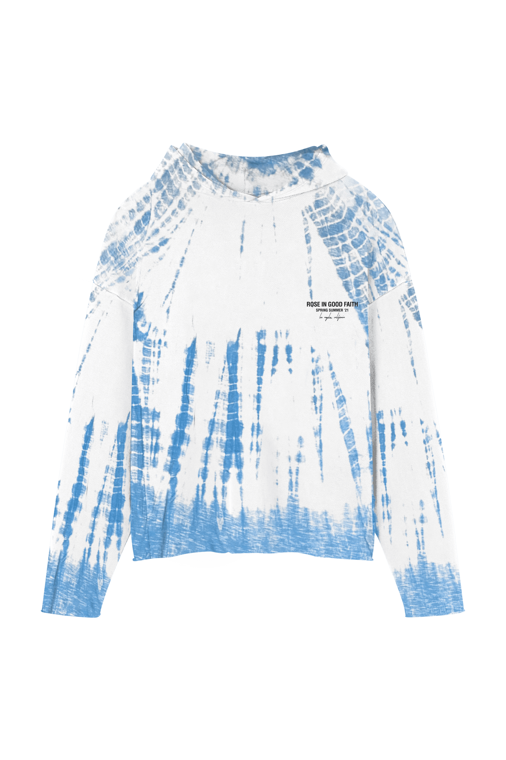 HAND-DYED SHIBORI RAW HOODIE - HAND-DYED SHIBORI RAW HOODIE - ROSE IN GOOD FAITH