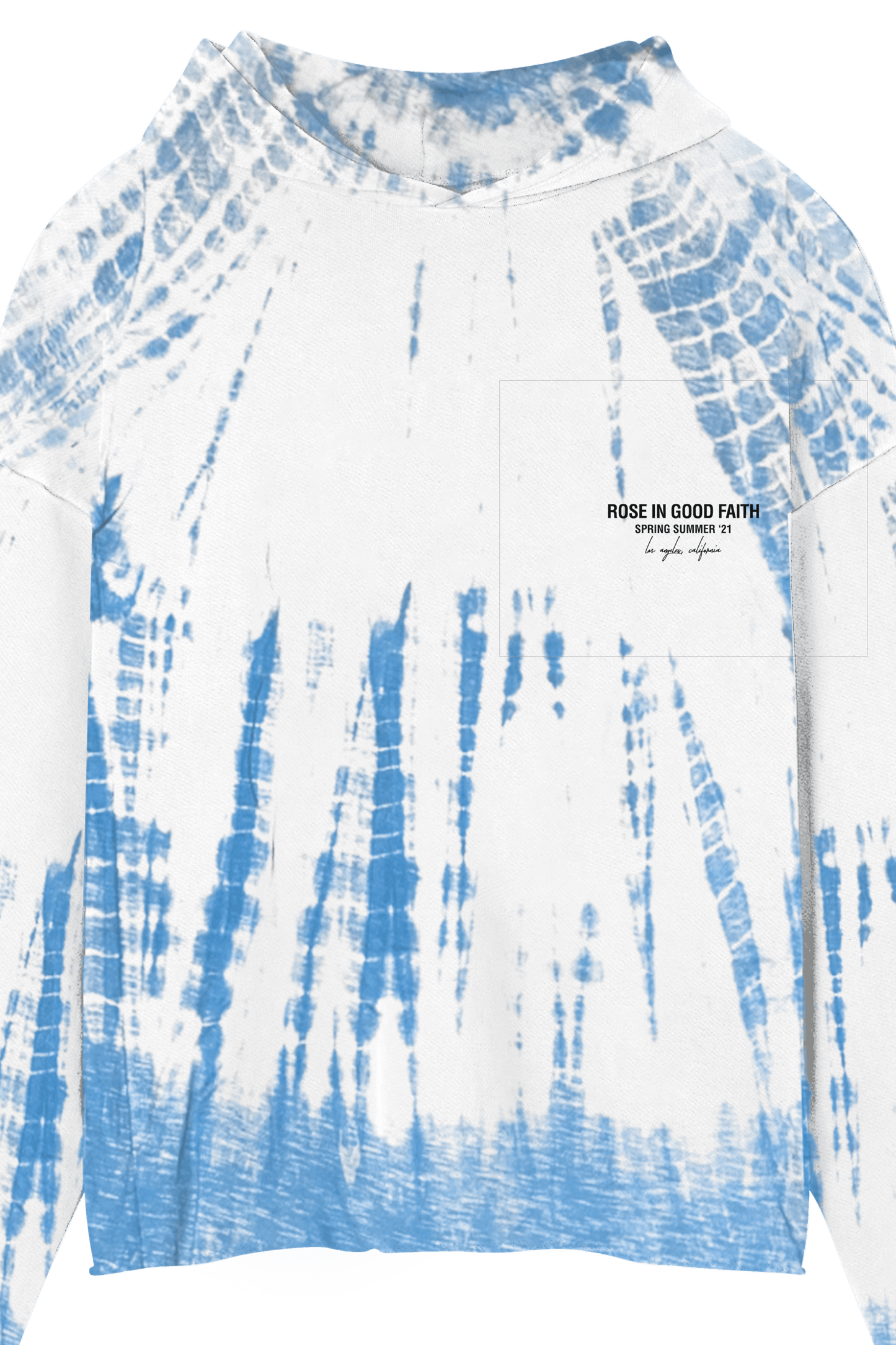 HAND-DYED SHIBORI RAW HOODIE - HAND-DYED SHIBORI RAW HOODIE - ROSE IN GOOD FAITH