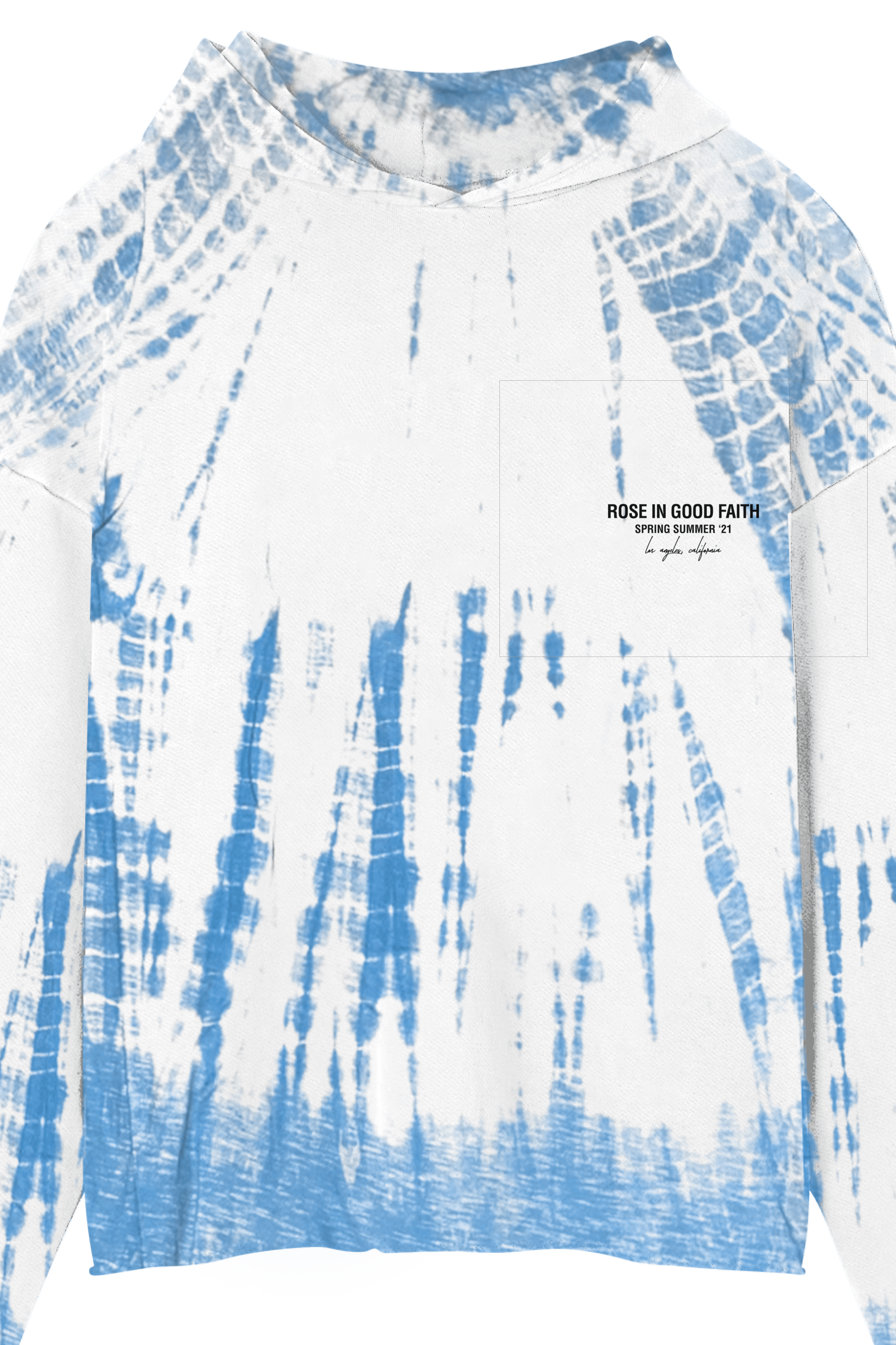 HAND-DYED SHIBORI RAW HOODIE - HAND-DYED SHIBORI RAW HOODIE - ROSE IN GOOD FAITH