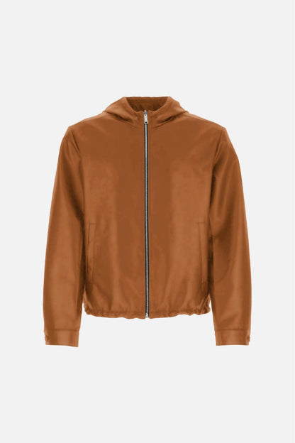 LEATHER ZIP HOODIE - LEATHER ZIP HOODIE - ROSE IN GOOD FAITH