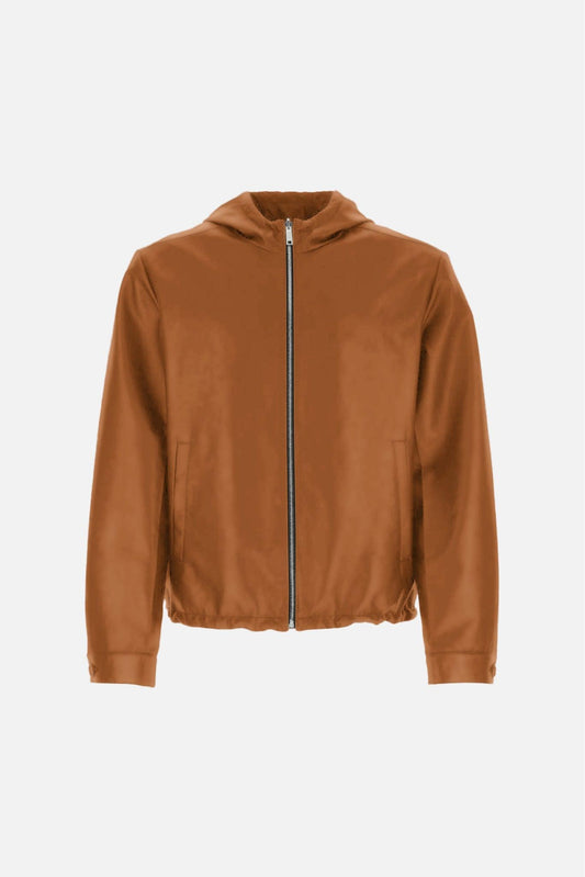 LEATHER ZIP HOODIE - LEATHER ZIP HOODIE - ROSE IN GOOD FAITH