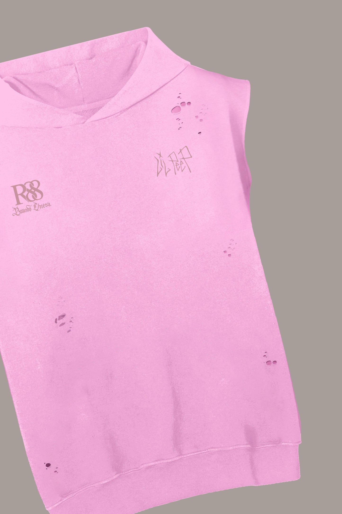 **LIMITED DECONSTRUCTED PATCH HOODIE - **LIMITED DECONSTRUCTED PATCH HOODIE - ROSE IN GOOD FAITH