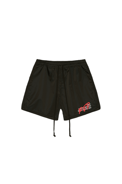NYLON SUEDE TRACK SHORTS - NYLON SUEDE TRACK SHORTS - ROSE IN GOOD FAITH