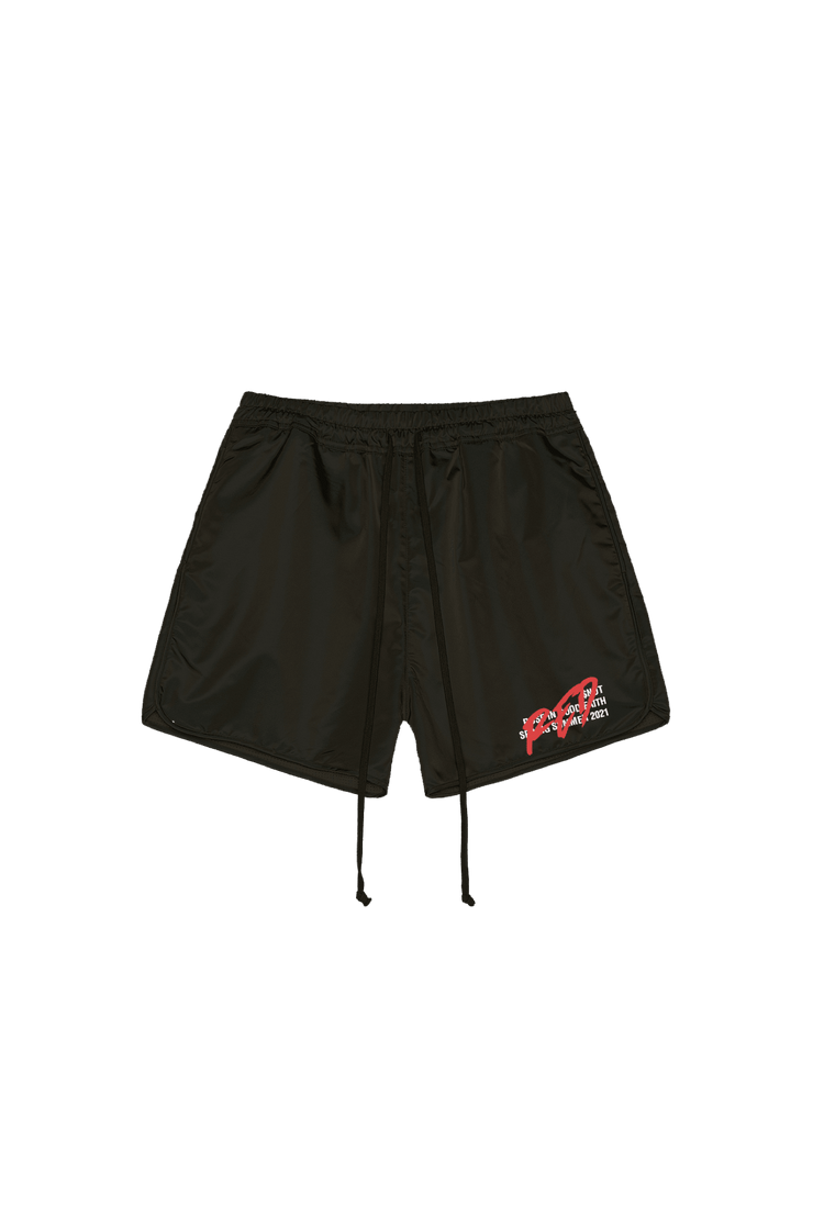 NYLON SUEDE TRACK SHORTS - NYLON SUEDE TRACK SHORTS - ROSE IN GOOD FAITH