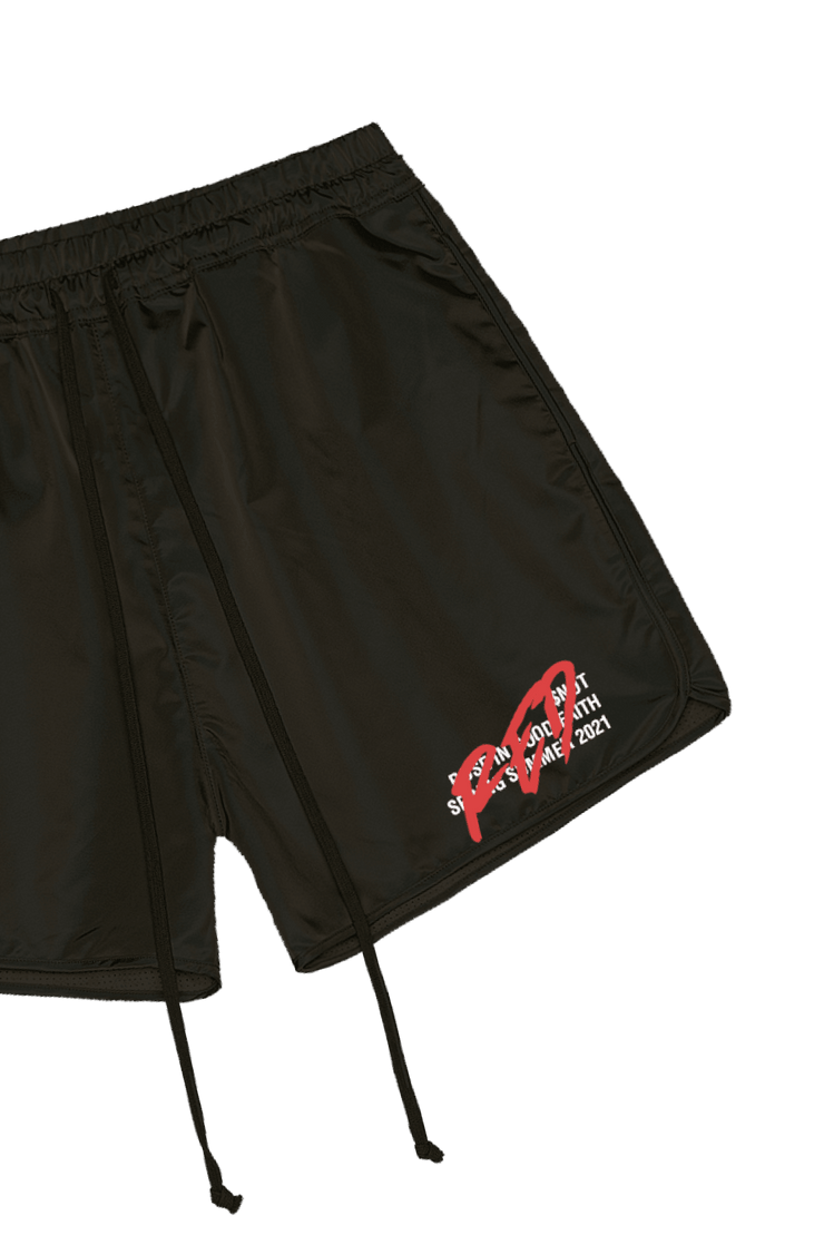 NYLON SUEDE TRACK SHORTS - NYLON SUEDE TRACK SHORTS - ROSE IN GOOD FAITH